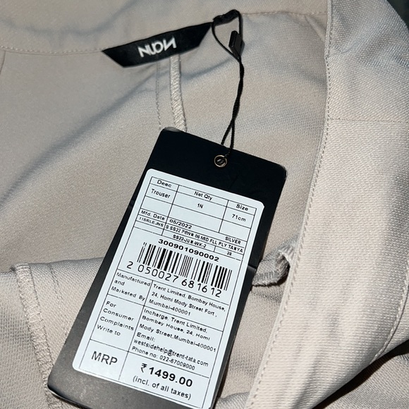 NUON high waist wide leg cropped Tanya pants light tan Sz 28 pants new - Picture 8 of 16